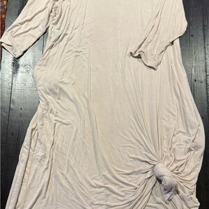 Cream Long Sleeve Maxi Dress